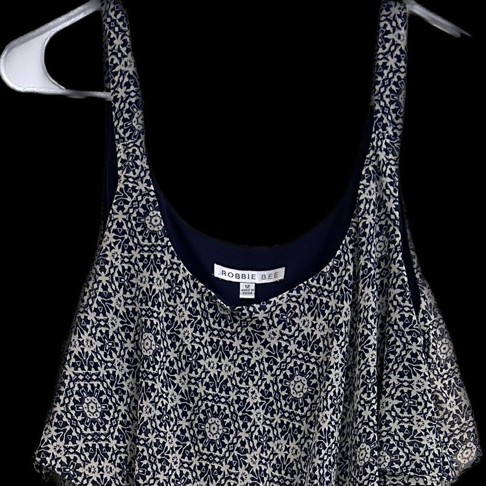 Super cute summer dress, blue and cream, size 12
